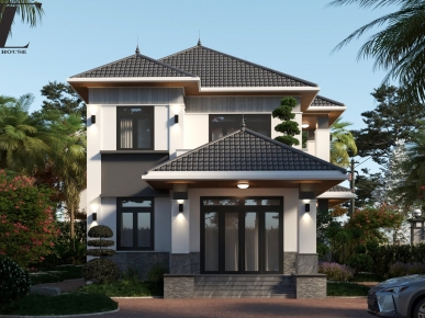 Biệt thự 2 tầng mái Thái hiện đại tại Lệ Thủy – Không gian sống hiện đại giữa lòng quê yên bình