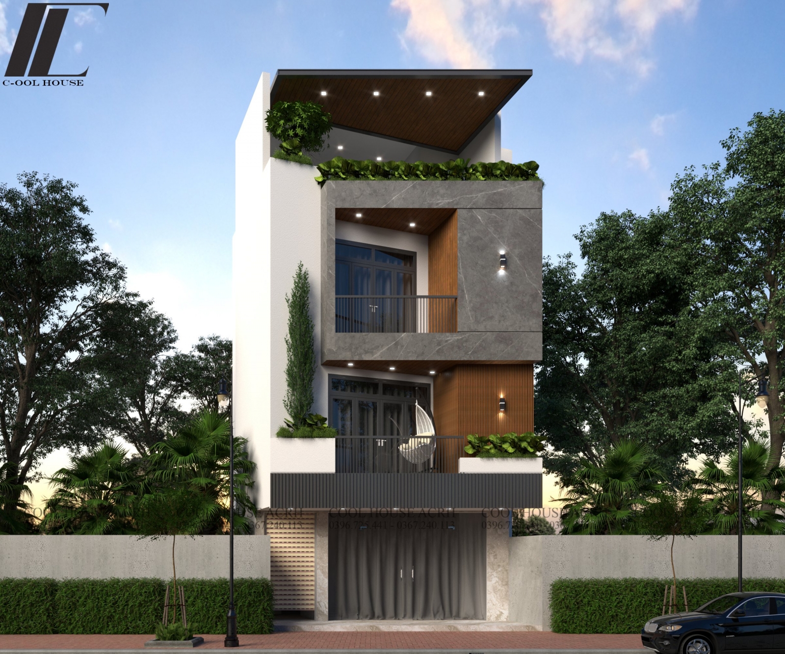 Mặt tiền Ninh’s House phong cách hiện đại kết hợp kinh doanh tại Đà Nẵng