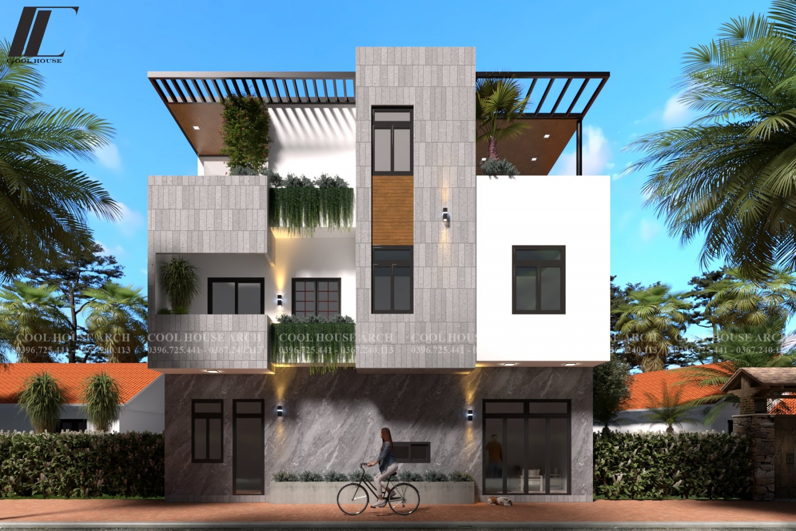 Toàn cảnh mặt tiền công trình Vũ’s House