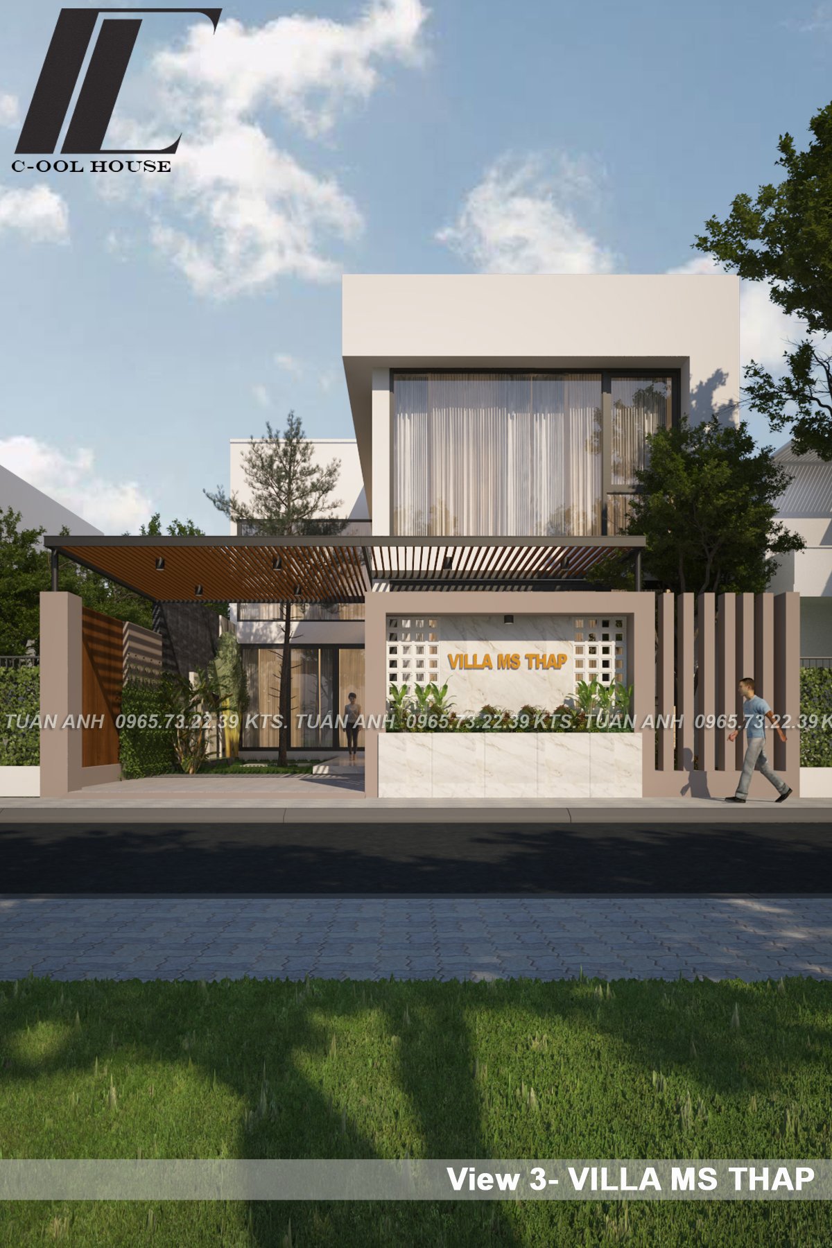 Ảnh toàn cảnh mặt tiền biệt thự chị Thập – Đà Nẵng