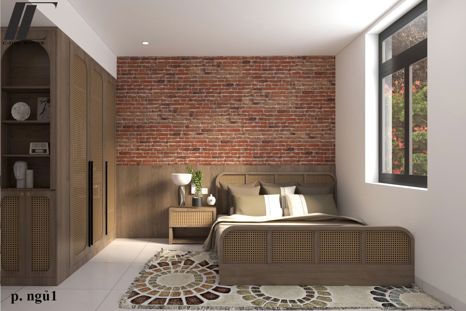 Nội thất phòng ngủ nhà cấp 4 gác lửng hiện đại phong cách tối giản