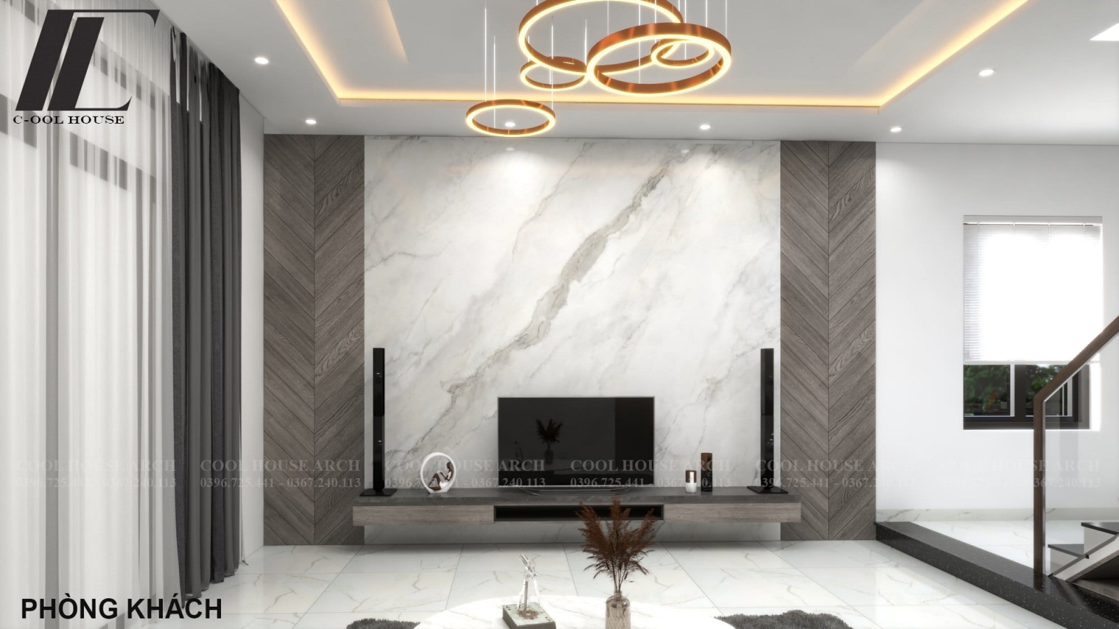 Phòng khách hiện đại nhà phố Lai’s House