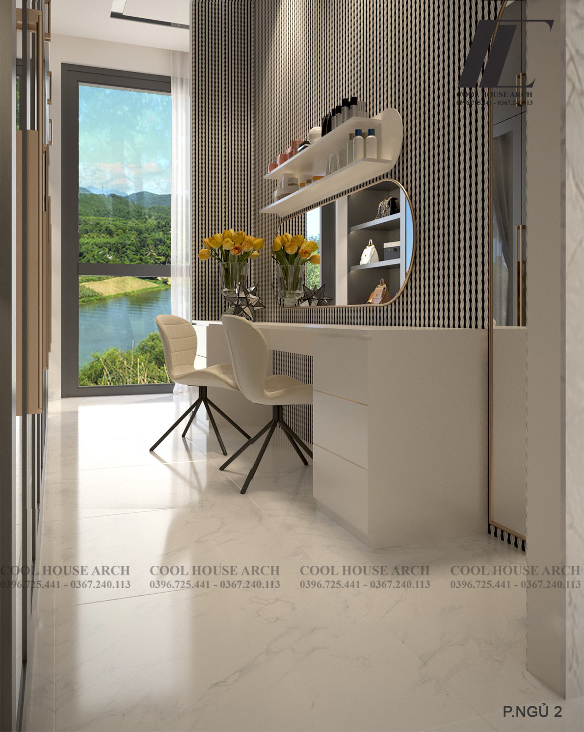 không gian nội thất bàn trang điểm 