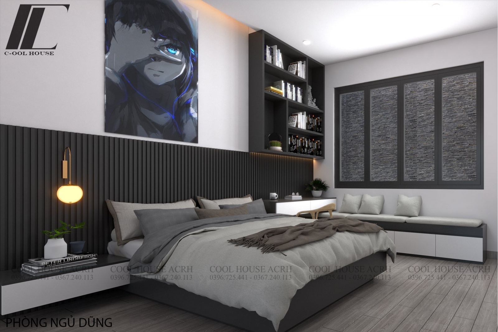 Không gian nội thất phòng ngủ con trai