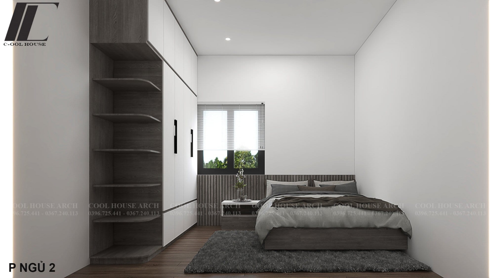 Phòng ngủ tối giản với nội thất hiện đại