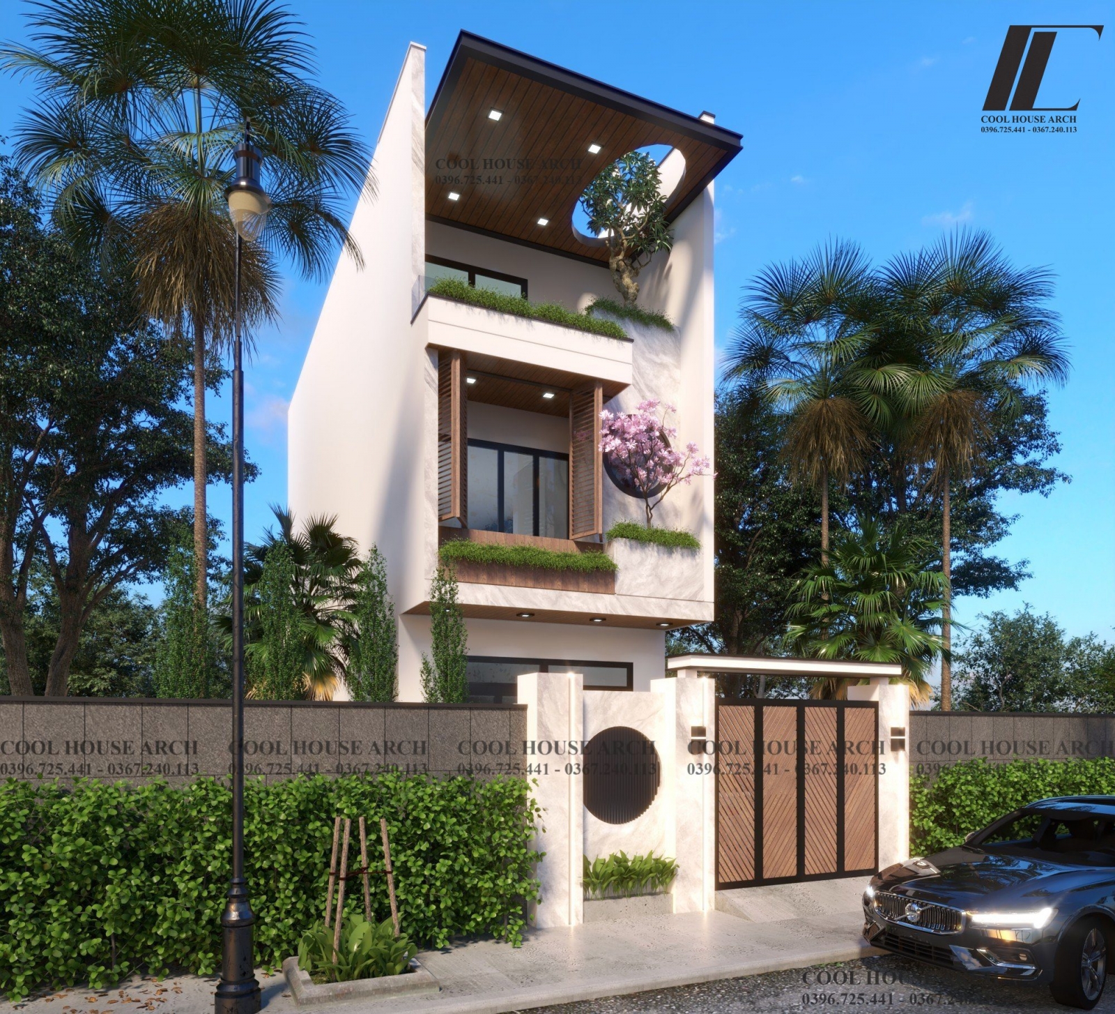 Ngoại thất Thương’s House – mặt tiền nhà phố hiện đại 3 tầng