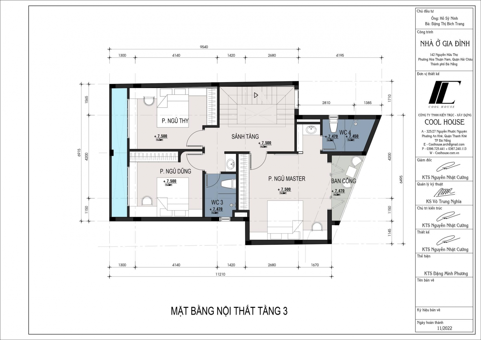 Bản vẽ công năng tầng 3