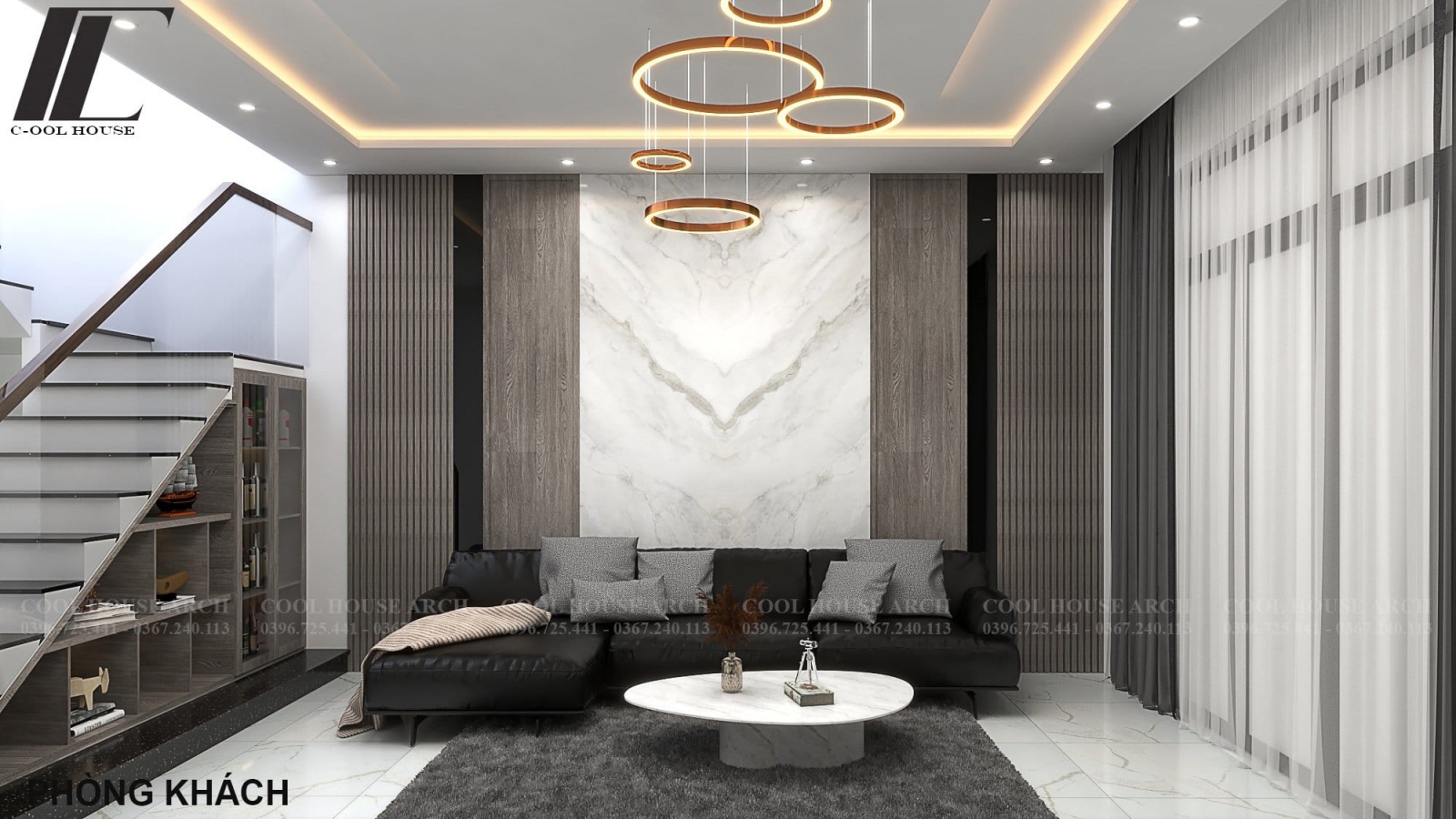 Phòng khách hiện đại nhà phố Lai’s House