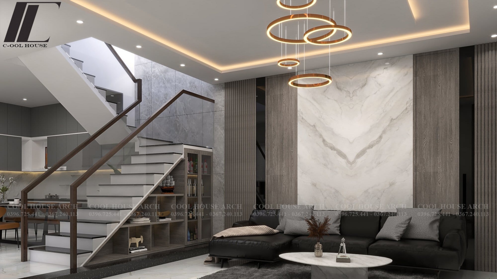 Phòng khách hiện đại nhà phố Lai’s House