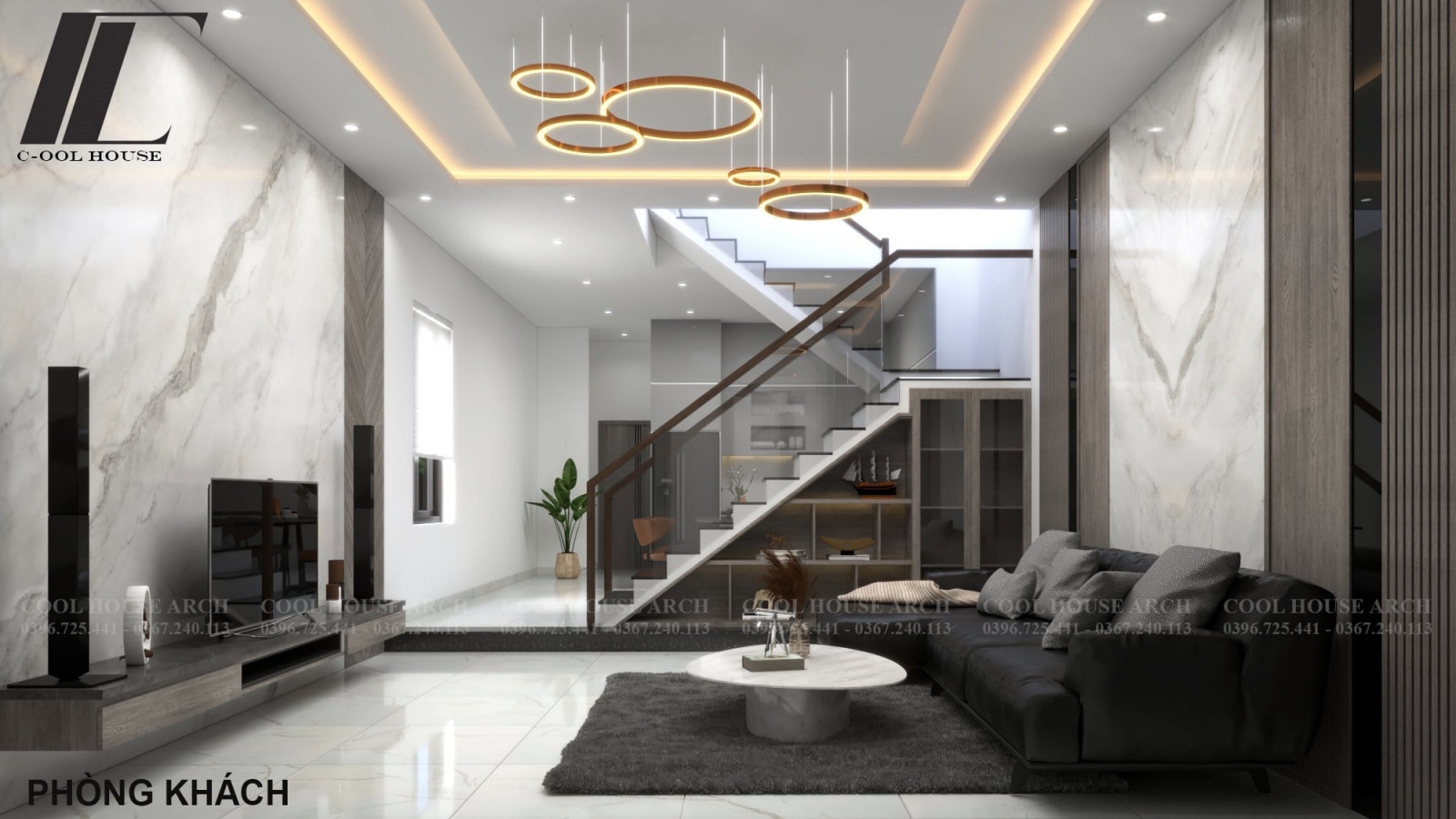 Phòng khách hiện đại nhà phố Lai’s House