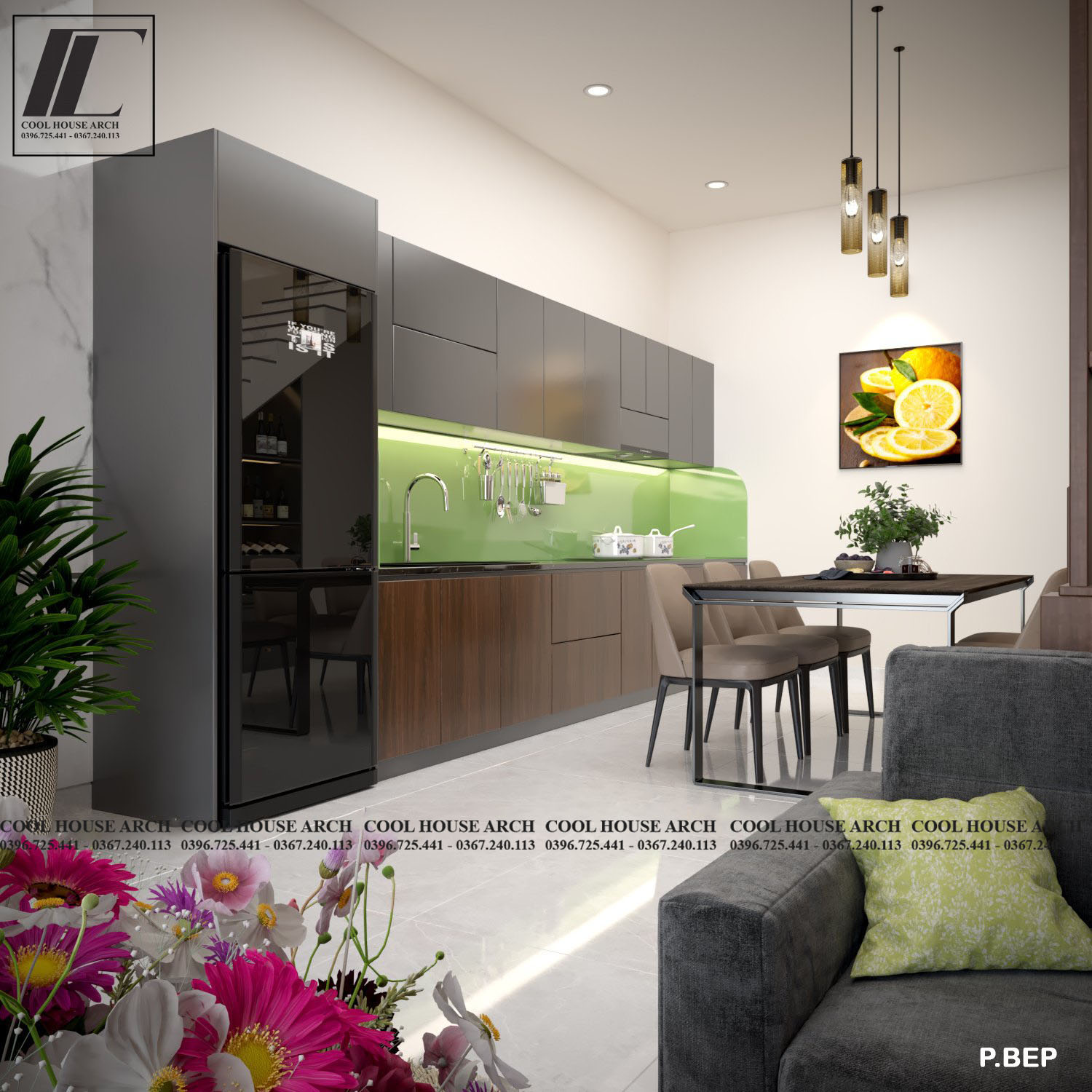 Khu bếp thiết kế tối gian nhưng vẫn đầy đủ tiện nghi – Cường’s House.